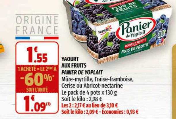 Yaourt Aux Fruits Panier De Yoplait