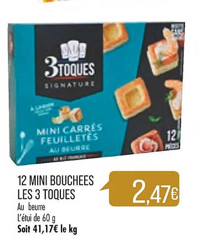 12 mini bouchées les 3 toques