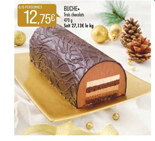 bûche trois chocolats