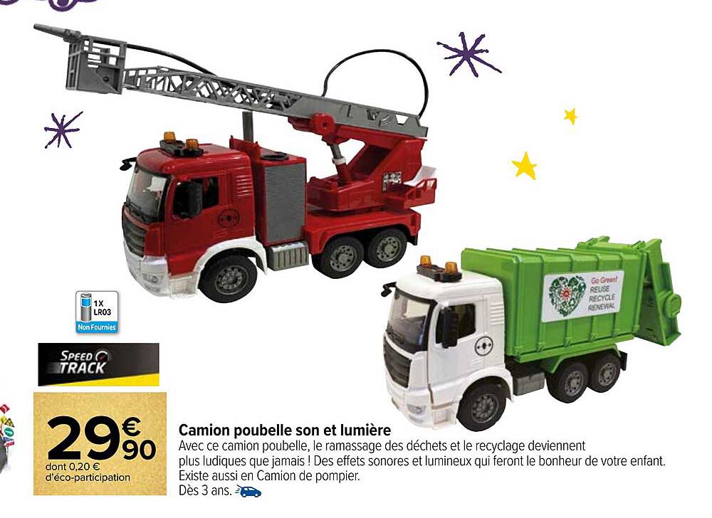 camion poubelle son et lumière speed track