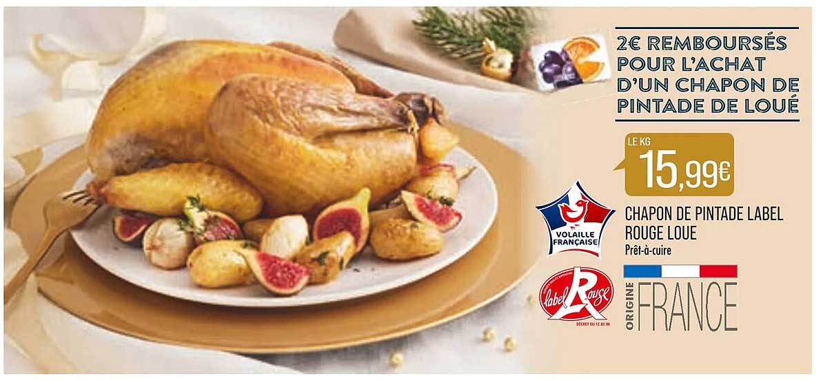 chapon de pintade label rouge loué