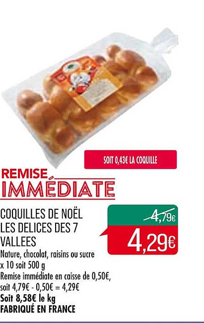 coquilles de noël les délices des 7 vallées