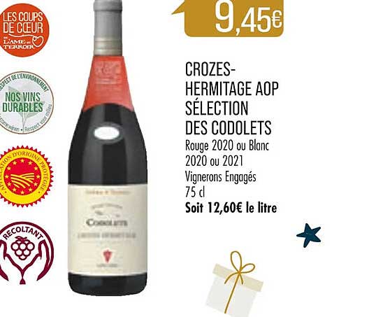 crozes-hermitage aop sélection des codolets