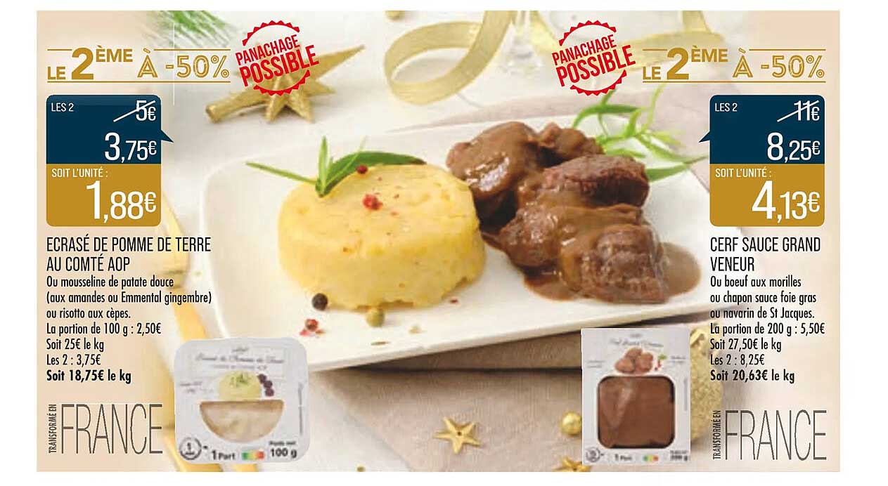 écrasé de pomme de terre au comté aop, cerf sauce grand veneur