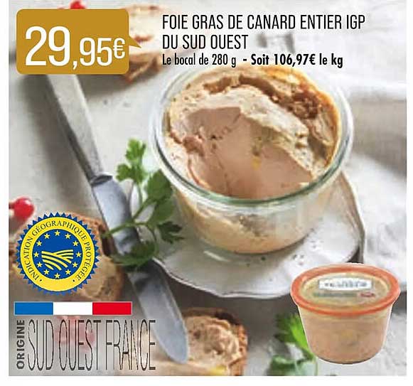 foie gras de canard entier igp du sud ouest