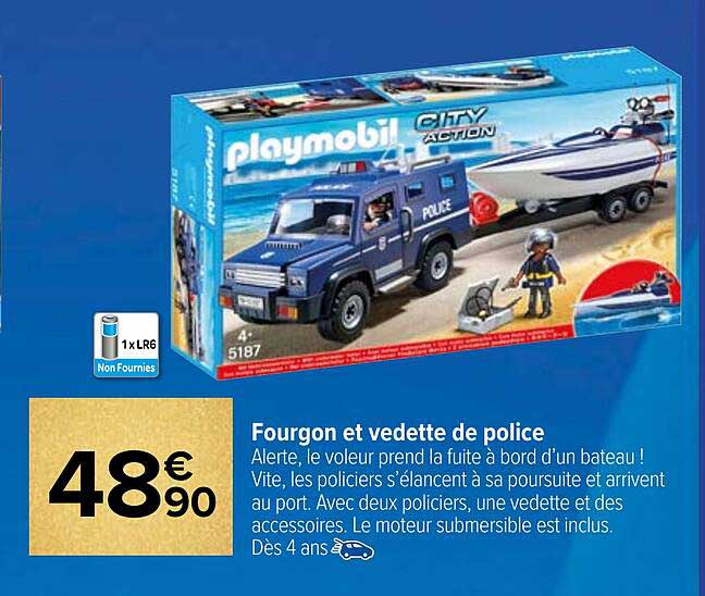 fourgon et vedette de police playmobil