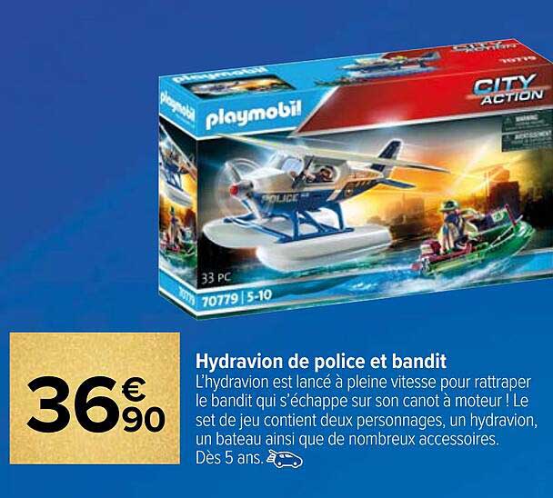 hydravion de police et bandit playmobil