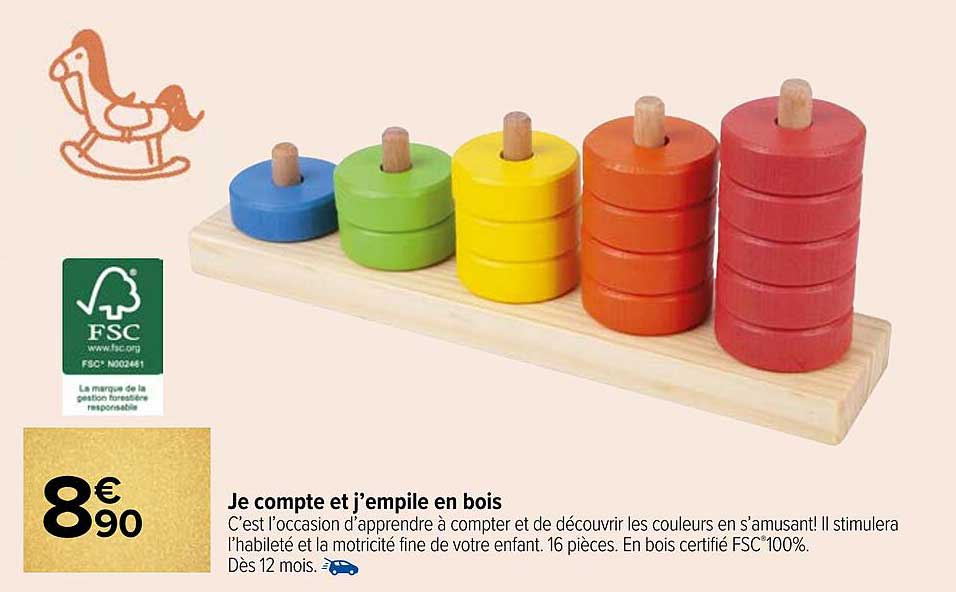 je compte et j'empile en bois