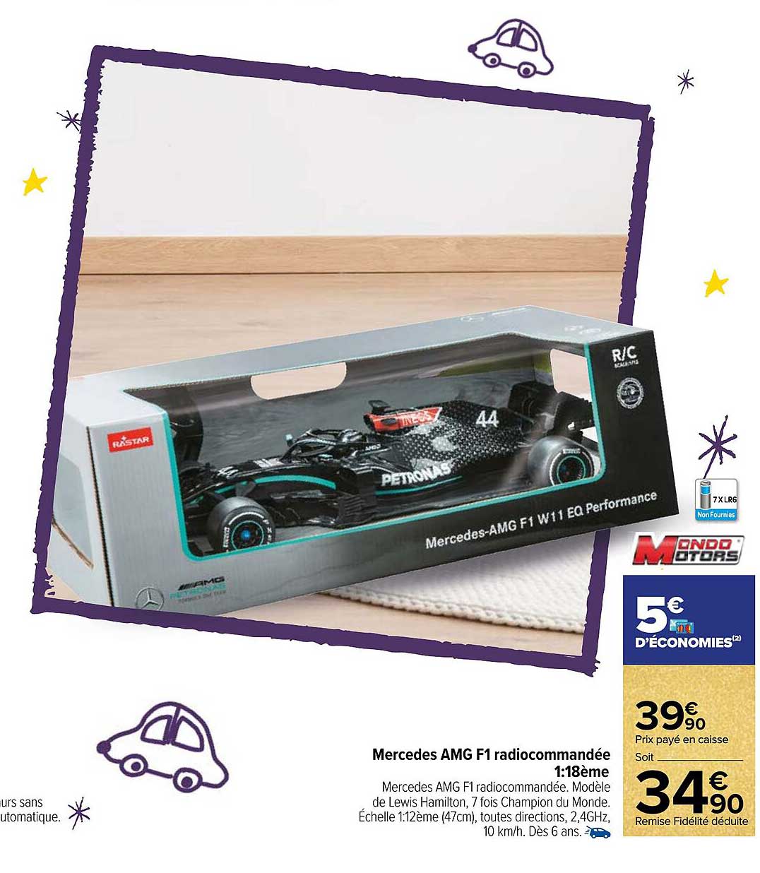 mercedes amg f1 radiocommandée 1:18ème