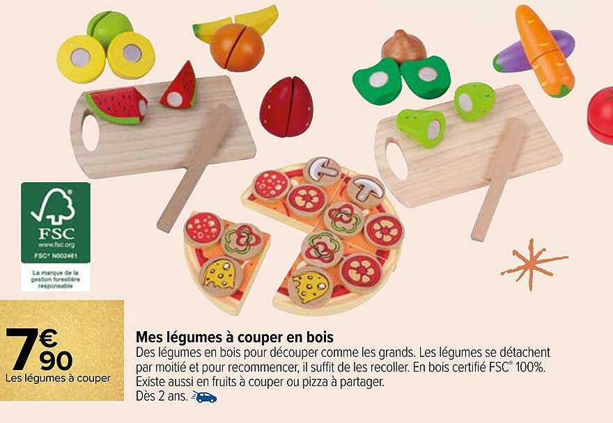mes légumes à couper en bois