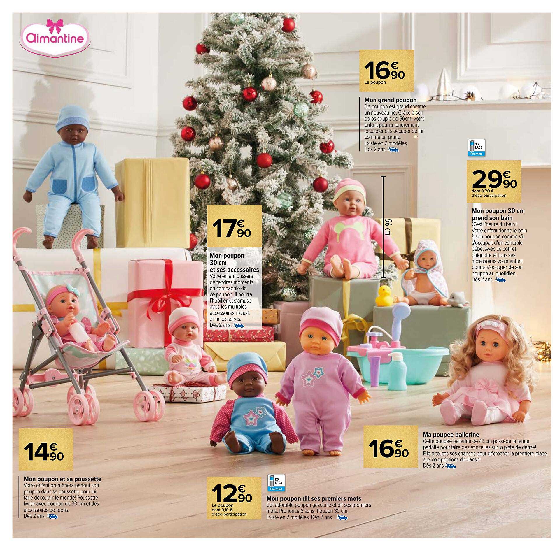 mon poupon 30 cm et ses accessoires, mon poupon et sa poussette, mon poupon et ses premiers mots, ma poupée ballerine, mon poupon 30 cm prend son bain, mon grand poupon