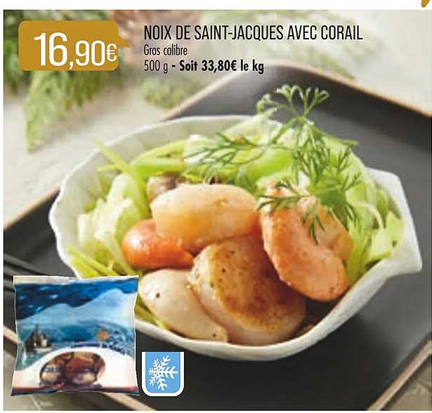 noix de saint-jacques avec corail