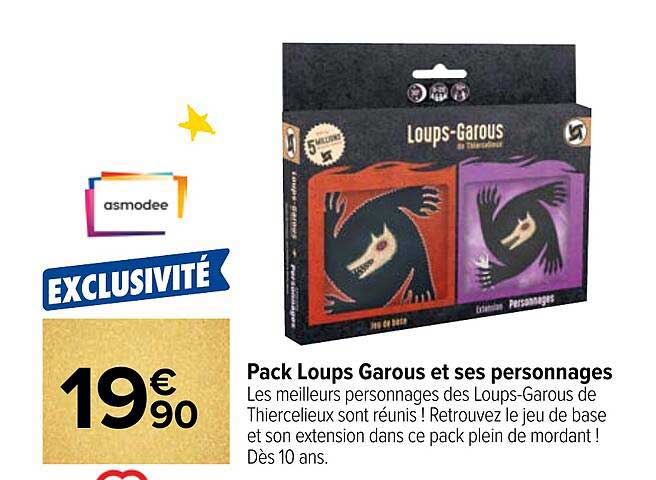 pack loups garous et ses personnages asmodee