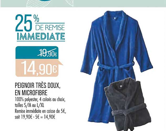 peignoire très doux, en microfibre