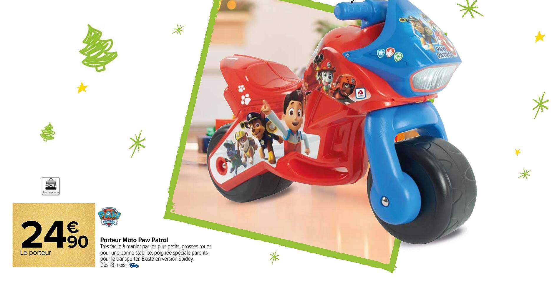 porteur moto paw patrol