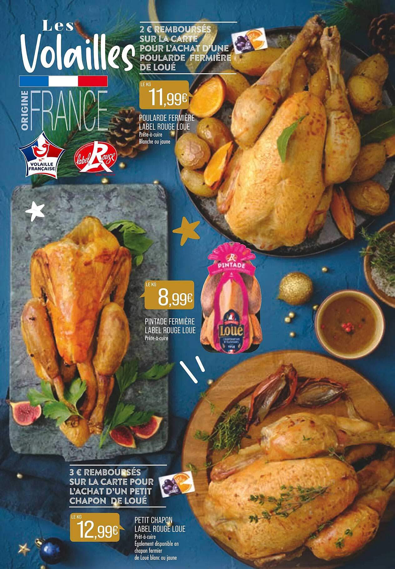 poularde fermière label rouge loué, pintade fermière label rouge loué, petit chapon label rouge loué