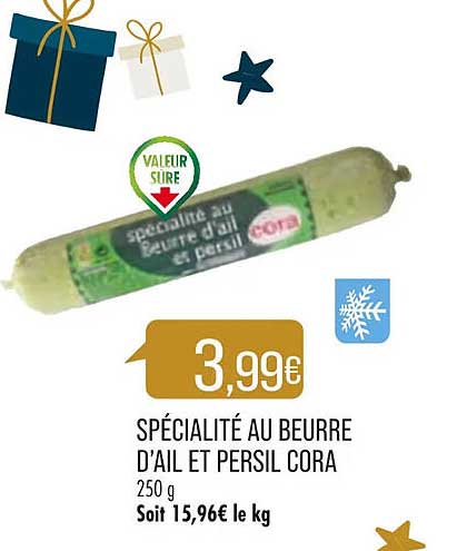 spécialité au beurre d'ail et persil cora