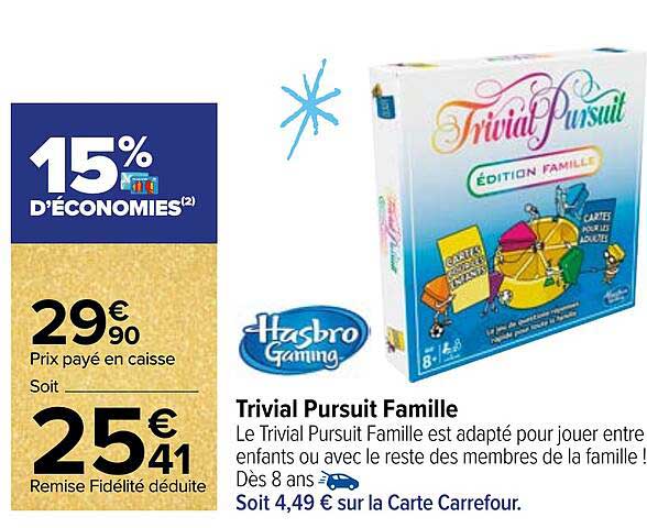 trivial pursuit famille hasbro gaming