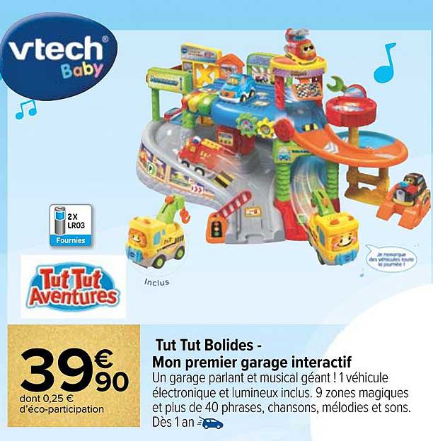 tut tut bolides - mon premier garage interactif - vtech baby