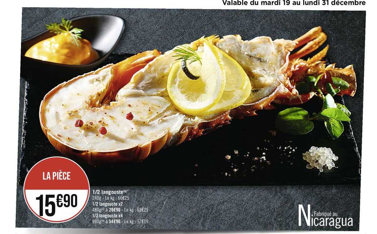 1/2 langouste, 1/2 langouste x2, 1/2 langouste x4
