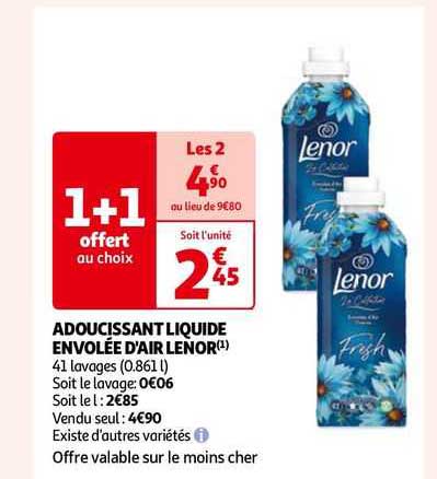 adoucissant liquide envolée d'air lenor