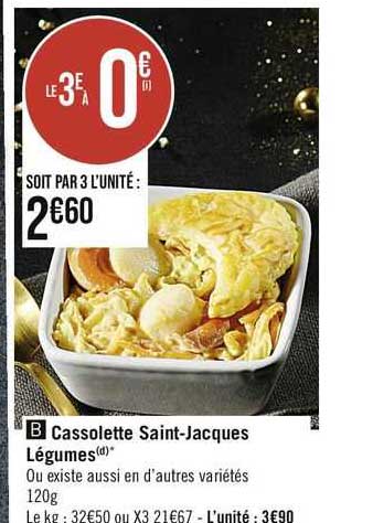 Cassolette Saint-jacques Légumes