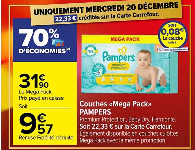 Couches «mega Pack» Pampers