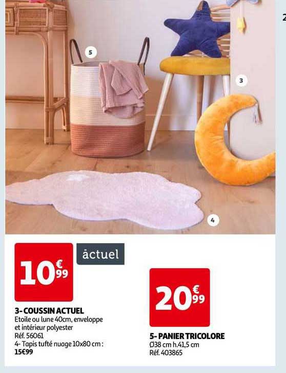 Coussin Actuel, Panier Tricolore