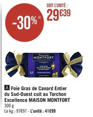 foie gras de canard entier du sud-ouest cuit au torchon excellence maison montfort