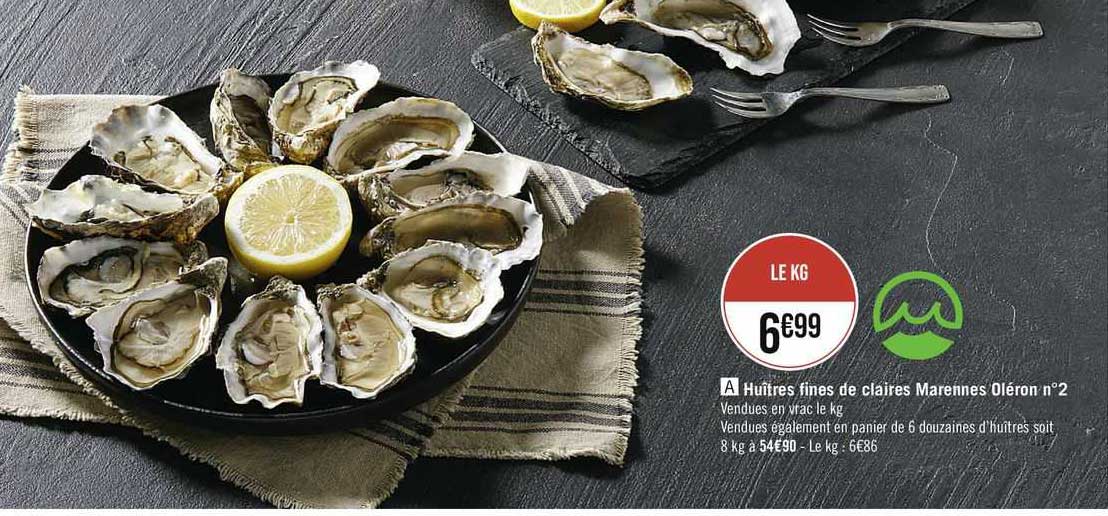 huîtres fines de claires marennes oléron n°2