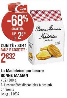la madeleine pur beurre bonne maman