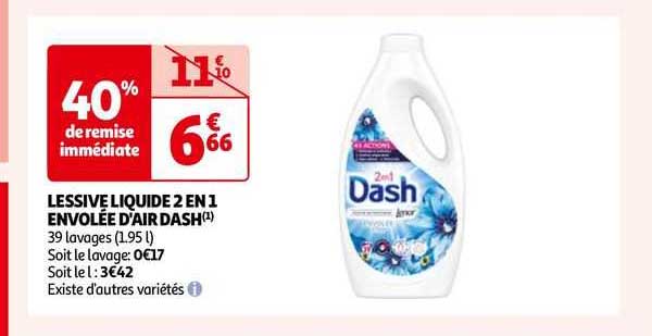 lessive liquide 2 en 1 envolée d'air dash