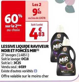 lessive liquide raviveur noir et foncés mir