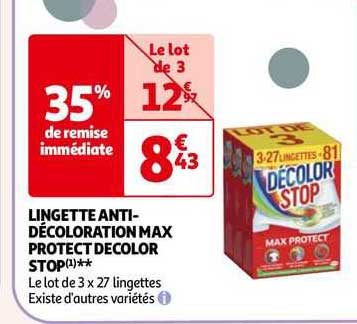 lingette anti-décoloration max protect decolor stop