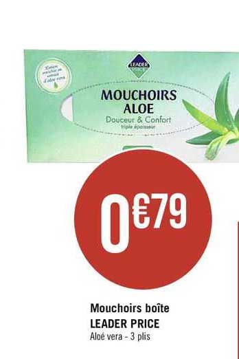mouchoirs boîte leader price