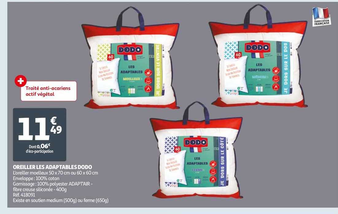 oreiller les adaptables dodo