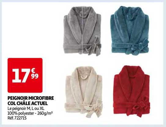 peignoir microfibre col châle actuel