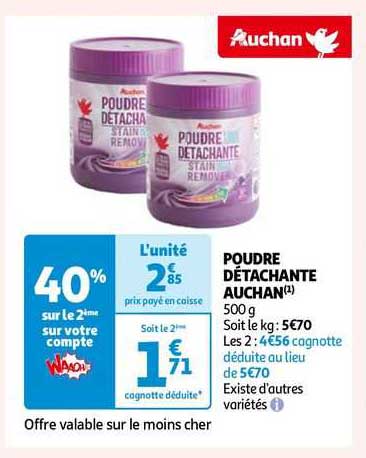 poudre détachante auchan