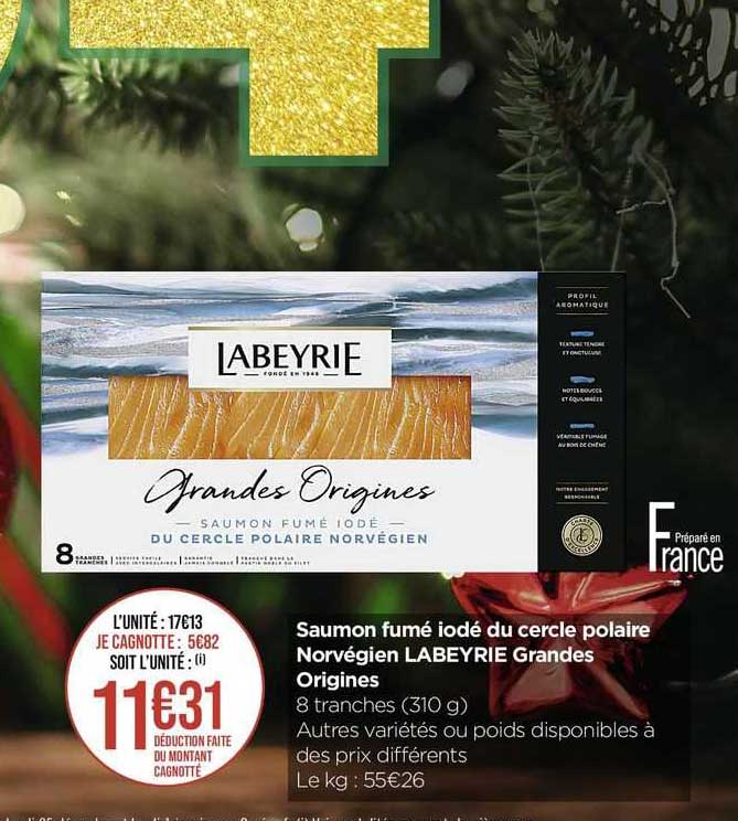 saumon fumé iodé du cercle polaire norvégien labeyrie grandes origines