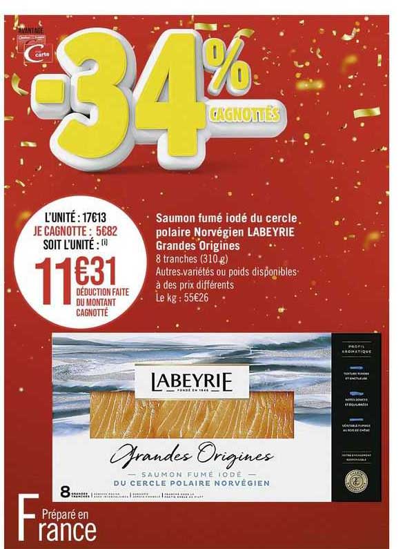 saumon fumé iodé du cercle polaire norvégien labeyrie grandes origines