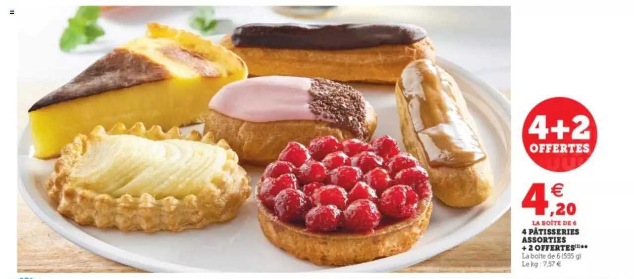 4 pâtisseries assorties + 2 offertes