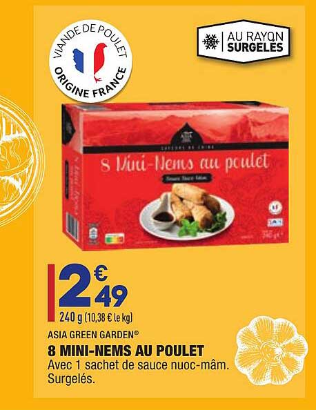 8 mini-nems au poulet asia green garden