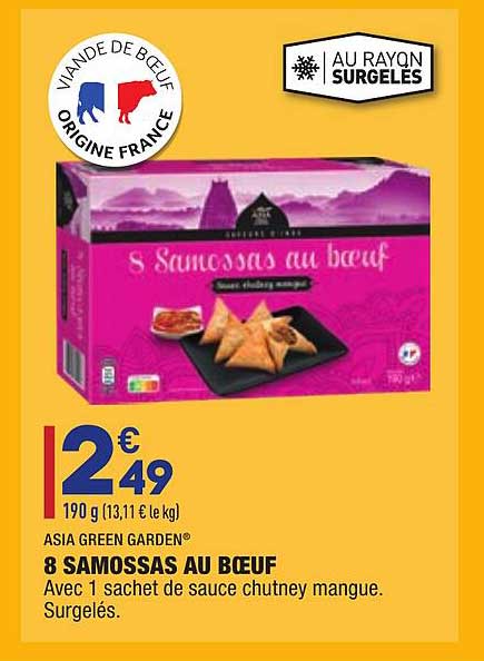 8 samossas au bœuf asia green garden