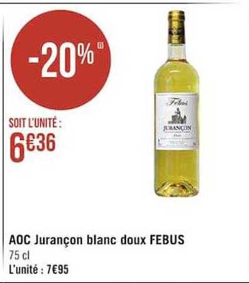Aoc Jurançon Blanc Doux Fébus