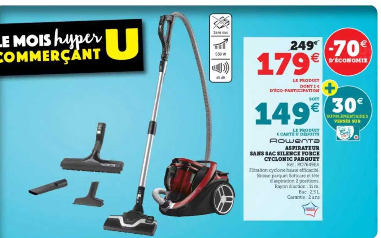 aspirateur sans sac silence force cyclonic parquet rowenta