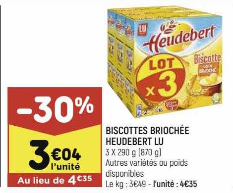 biscottes briochée heudebert lu