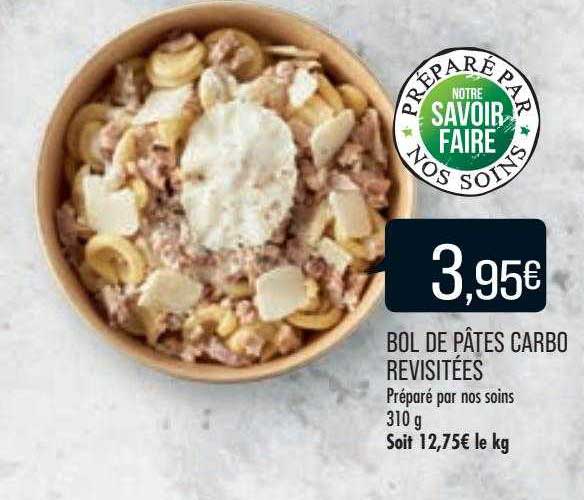 bol de pâtes carbo revisitées