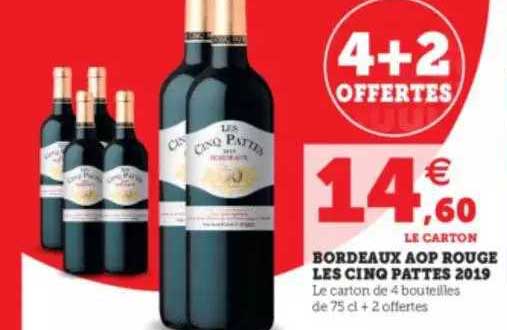 bordeaux aop rouge les cinq pattes 2019