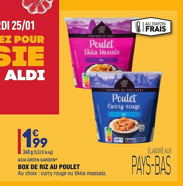 box de riz au poulet asia green garden