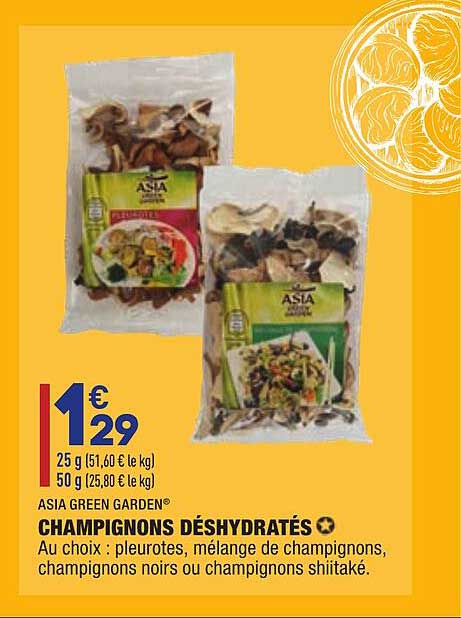 champignons déshydratés asia green garden